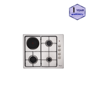 Whirlpool AKC631E IX 60cm Hob 3-Gas Burner + 1 Electric Hot Plate
